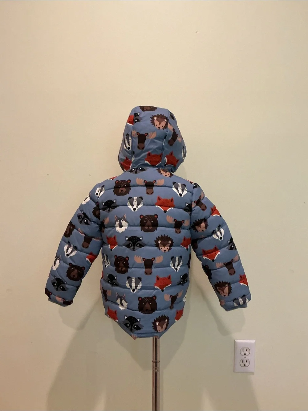 Gymboree Blue Animal Face Puffer Jacket with Hood